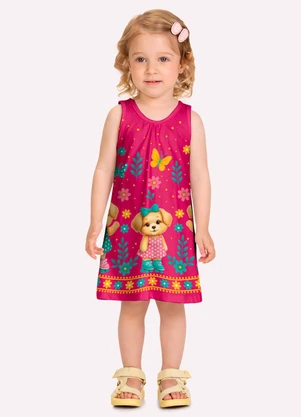 Kyly - Vestido Infantil Menina Cachorrinhos Rosa - KYLY