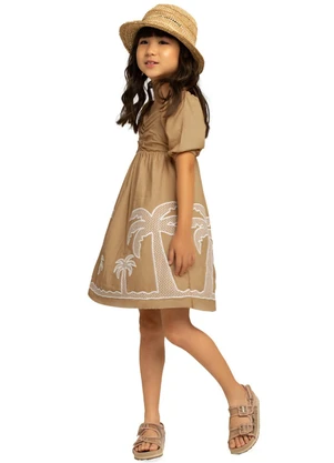 Nanai - Vestido Infantil Menina Camurça - NANAI
