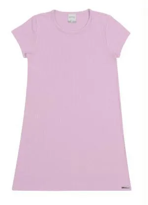Alakazoo - Vestido Infantil Menina Canelado Básico Lilas  - ALAKAZOO