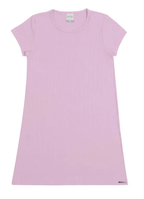 Alakazoo - Vestido Infantil Menina Canelado Básico Lilas 