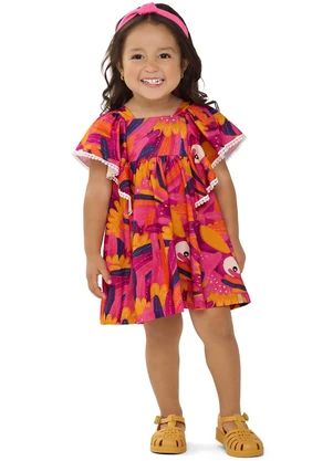 Elian - Vestido Infantil Menina Cantarim Babados Rosa - ELIAN