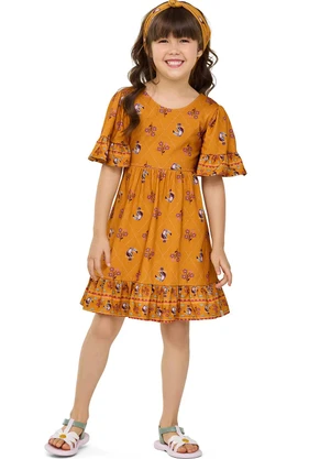 Elian - Vestido Infantil Menina Cantarim Tucanos Laranja - ELIAN