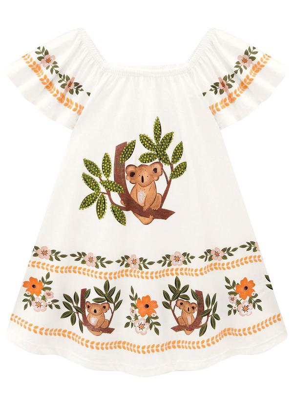 Nanai - Vestido Infantil Menina Coala Off White 2