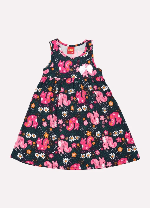 Kyly - Vestido Infantil Menina Coelho Azul Marinho 2