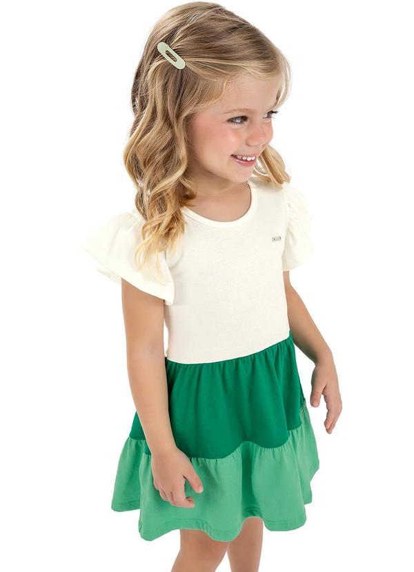 Elian - Vestido Infantil Menina Color Block Elian Bege 1