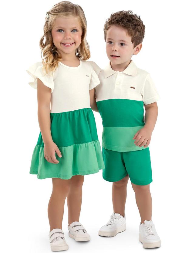 Elian - Vestido Infantil Menina Color Block Elian Bege 2