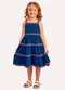 Nanai - Vestido Infantil Menina com Aviamentos Off White - variação: Azul