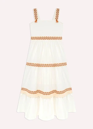 Nanai - Vestido Infantil Menina com Aviamentos Off White - NANAI