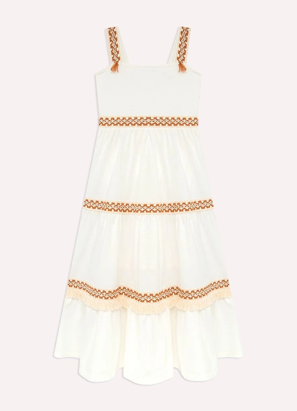 Nanai - Vestido Infantil Menina com Aviamentos Off White 2