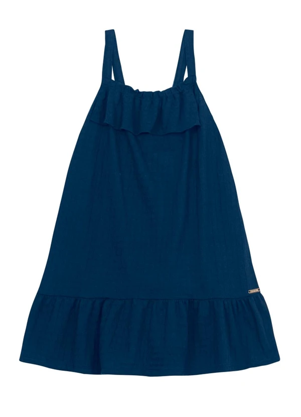 Brandili - Vestido Infantil Menina com Babado Azul 1