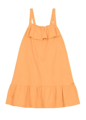 Brandili - Vestido Infantil Menina com Babado Laranja - BRANDILI