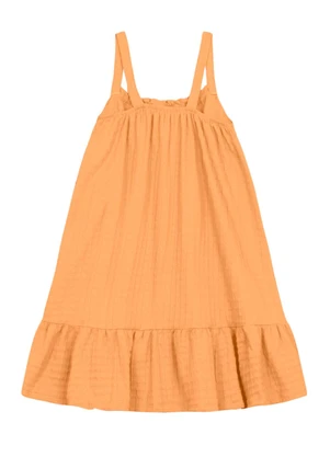 Brandili - Vestido Infantil Menina com Babado Laranja - BRANDILI