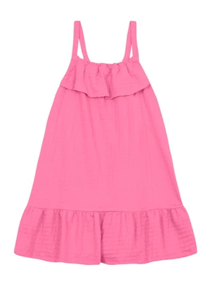 Brandili - Vestido Infantil Menina com Babado Rosa - BRANDILI