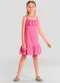 Brandili - Vestido Infantil Menina com Babado Laranja - variação: Rosa
