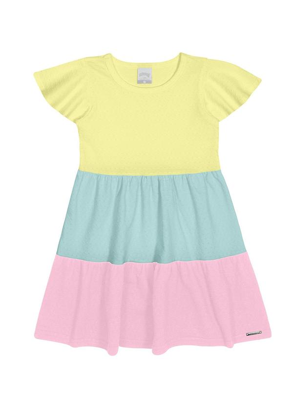 Alakazoo - Vestido Infantil Menina com Babados Amarelo 1