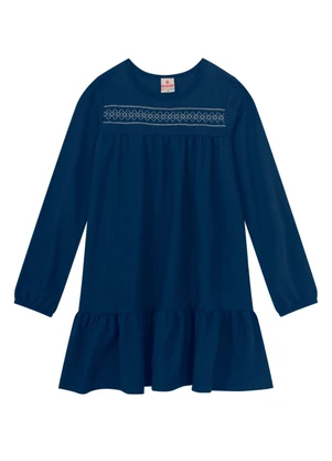 Brandili - Vestido Infantil Menina com Babados Azul - BRANDILI