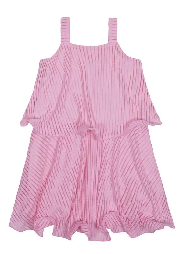 Alakazoo - Vestido Infantil Menina com Babados Rosa 2
