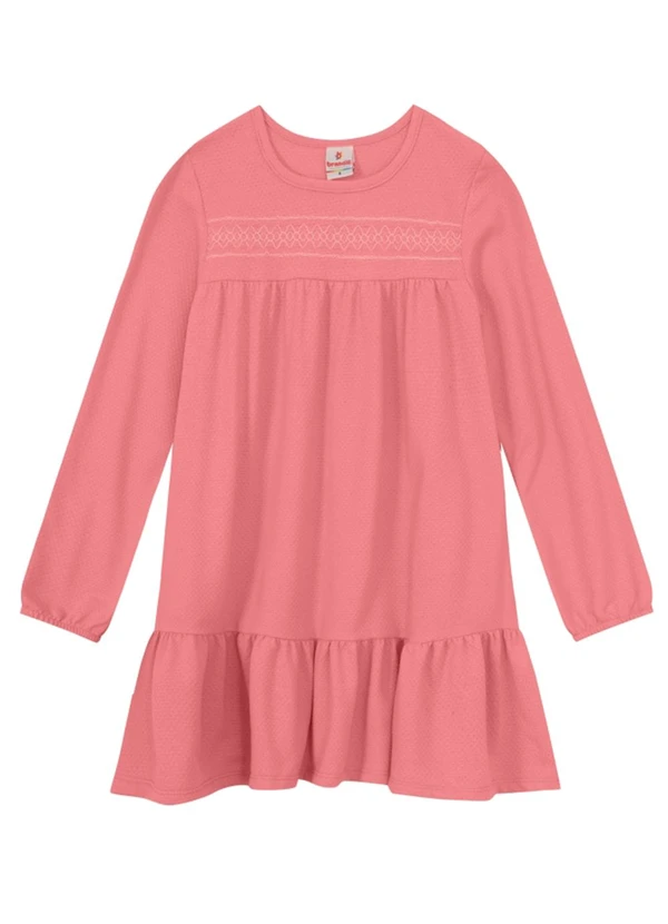 Brandili - Vestido Infantil Menina com Babados Rosa 2