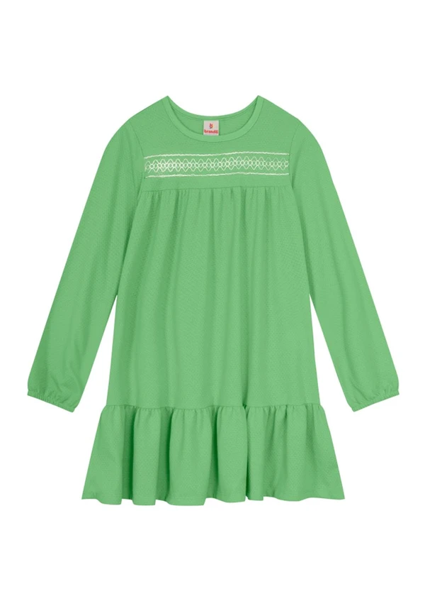 Brandili - Vestido Infantil Menina com Babados Verde