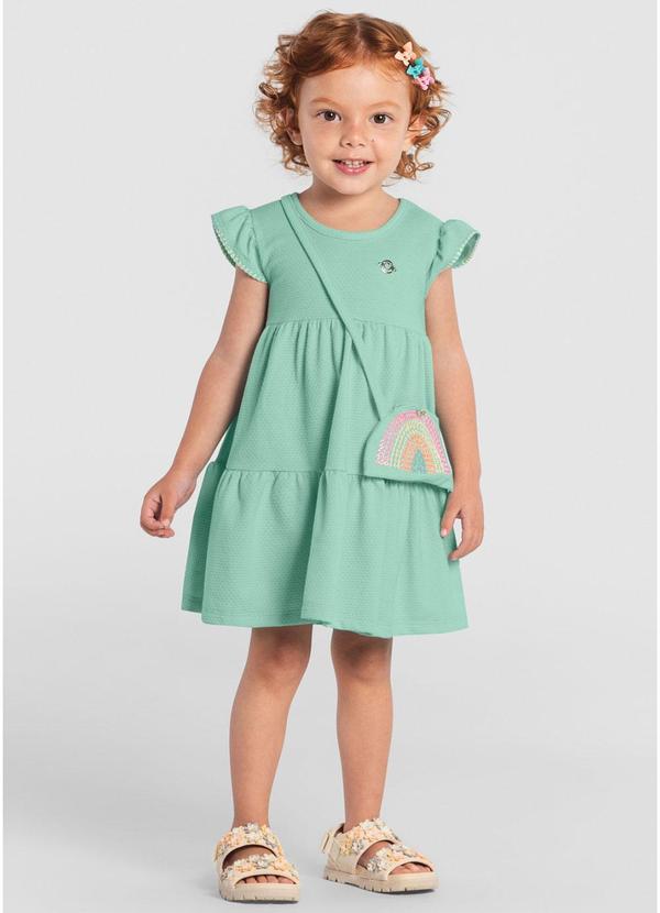 Brandili - Vestido Infantil Menina com Bolsa Arcoíris Azul