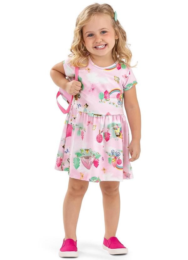 Elian - Vestido Infantil Menina com Bolsa Elian Rosa