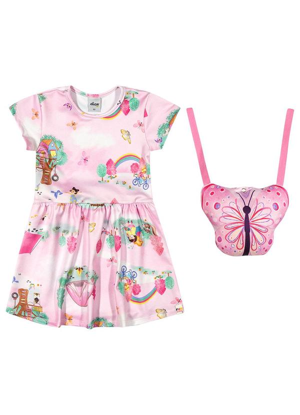 Elian - Vestido Infantil Menina com Bolsa Elian Rosa 2
