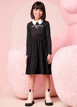 Momi - Vestido Infantil Menina com Bolsinha de Coração - MOMI