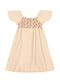 Brandili Mundi - Vestido Infantil Menina com Bordado Azul - variação: Bege