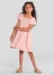 Brandili Mundi - Vestido Infantil Menina com Bordado Azul - variação: Rosa