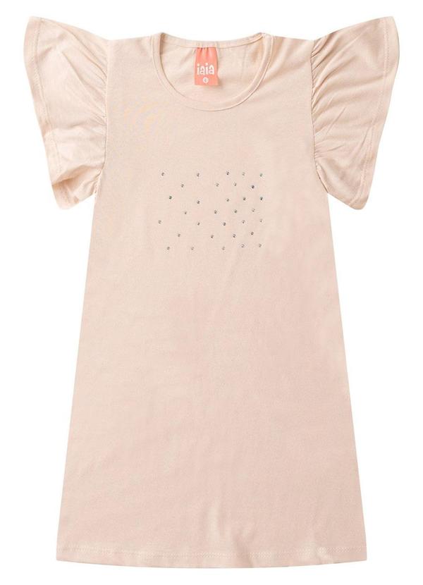 Rosa Azul - Vestido Infantil Menina com Brilho Iaia Bege