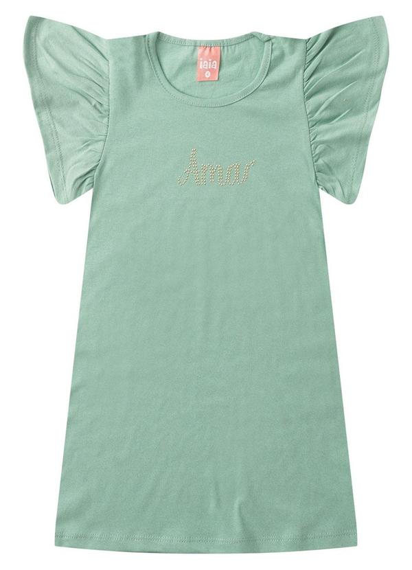 Rosa Azul - Vestido Infantil Menina com Brilho Iaia Verde
