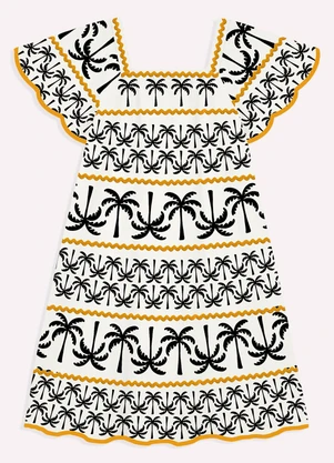 Nanai - Vestido Infantil Menina com Corte a Laser Branco - NANAI
