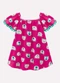 Kyly - Vestido Infantil com Fita de Pompom Azul Marinho - variação: Rosa