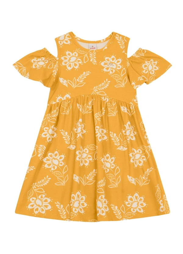 Brandili - Vestido Infantil Menina com Flores Amarelo 2
