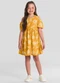 Brandili - Vestido Infantil Menina com Flores Amarelo - variação: Amarelo