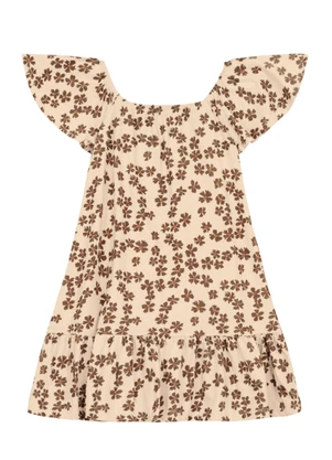Brandili - Vestido Infantil Menina com Flores Bege - BRANDILI