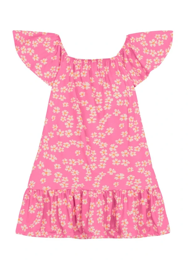 Brandili - Vestido Infantil Menina com Flores Rosa 3