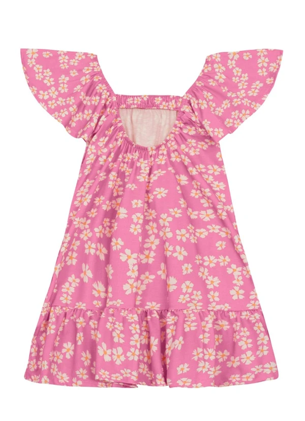 Brandili - Vestido Infantil Menina com Flores Rosa 4