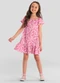 Brandili - Vestido Infantil Menina com Flores Amarelo - variação: Rosa