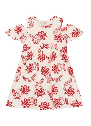 Brandili - Vestido Infantil Menina com Flores Vermelho - BRANDILI