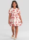 Brandili - Vestido Infantil Menina com Flores Amarelo - variação: Vermelho