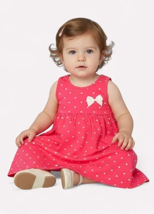 Kyly - Vestido Infantil Menina com Franzidos Rosa - KYLY