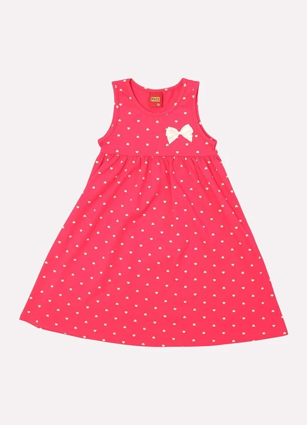 Kyly - Vestido Infantil Menina com Franzidos Rosa 1