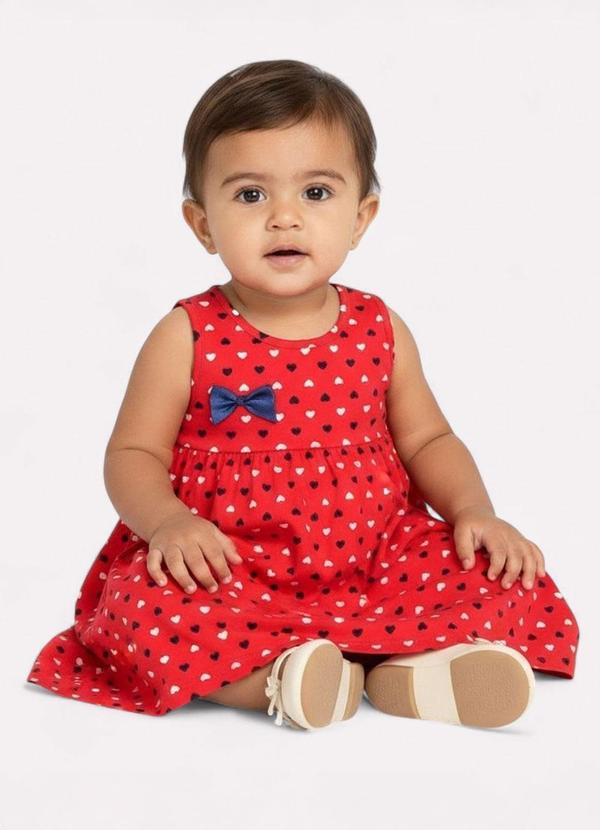 Kyly - Vestido Infantil Menina com Franzidos Vermelho 2