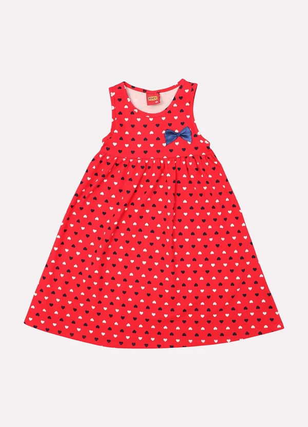 Kyly - Vestido Infantil Menina com Franzidos Vermelho 2