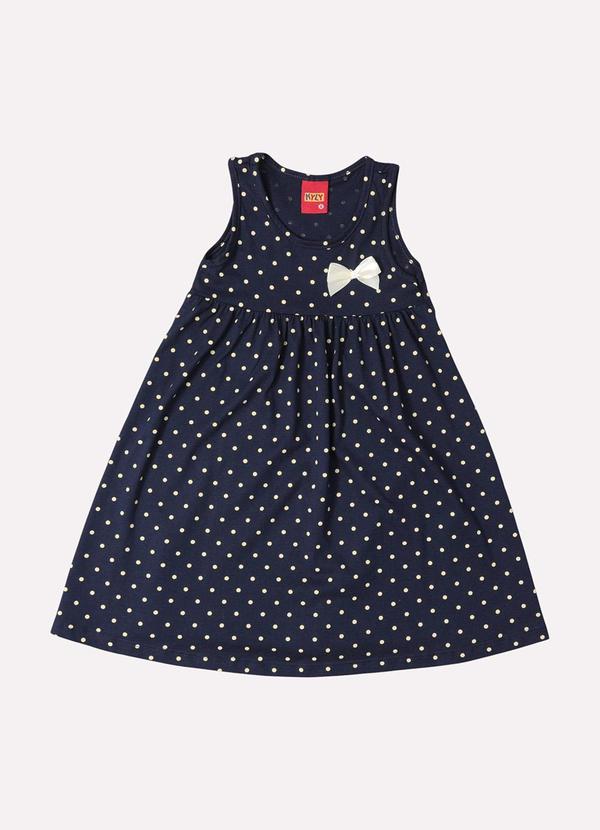 Kyly - Vestido Infantil Menina com Laço Azul Marinho 2