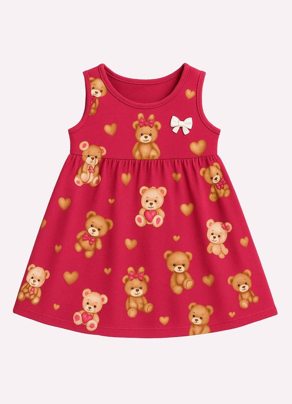 Kyly - Vestido Infantil Menina com Laço Rosa