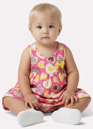 Kyly - Vestido Infantil Menina com Laço Rosa - KYLY