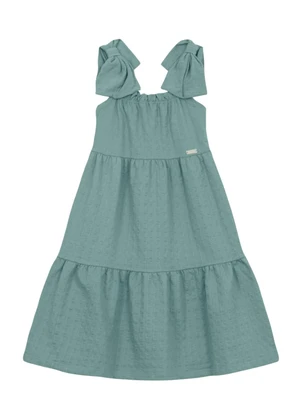 Mundi - Vestido Infantil Menina com Laço Verde - MUNDI