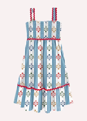 Nanai - Vestido Infantil Menina com Lastex Branco - NANAI